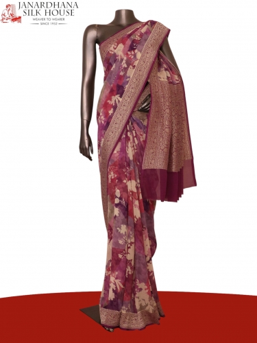 Pure Printed Georgette Silk Saree